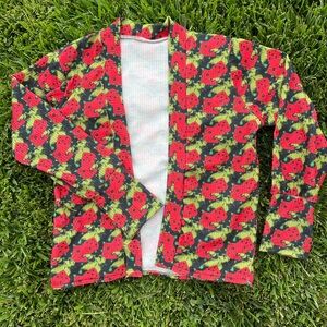 Kids Oogie Boogie Print Cardigan - Red & Green